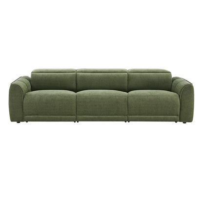Elaine Modern Curved Performance Fabric 3 Seater Reclining Sofa