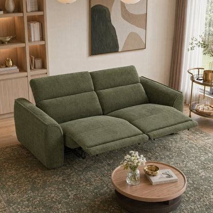 Elaine Modern Curved Performance Fabric 2 Seater Reclining Sofa