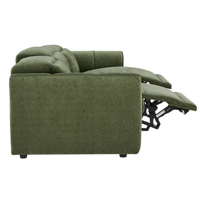 Elaine Modern Curved Performance Fabric 3 Seater Reclining Sofa