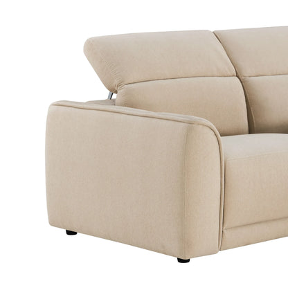 Elaine Modern Curved Performance Fabric 3 Seater Reclining Sofa