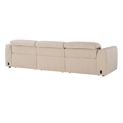 Elaine Modern Curved Performance Fabric 3 Seater Reclining Sofa