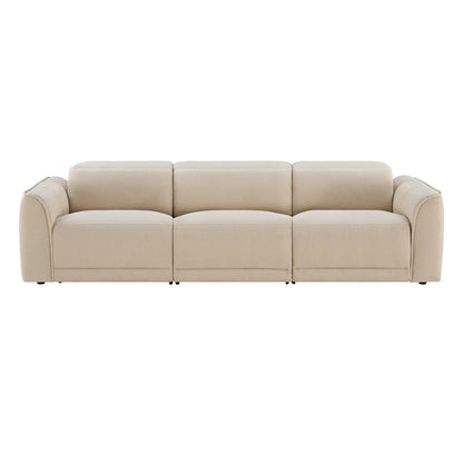 Elaine Modern Curved Performance Fabric 3 Seater Reclining Sofa