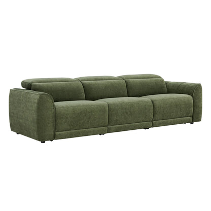 Elaine Modern Curved Performance Fabric 3 Seater Reclining Sofa