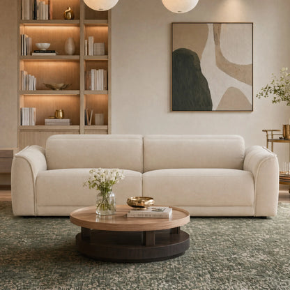 Elaine Modern Curved Performance Fabric 2 Seater Reclining Sofa