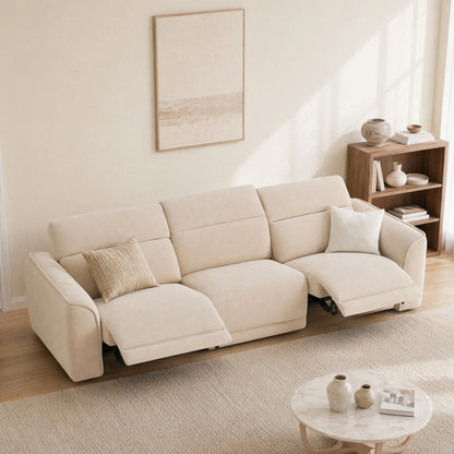 Elaine Modern Curved Performance Fabric 3 Seater Reclining Sofa