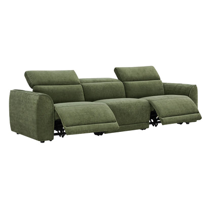 Elaine Modern Curved Performance Fabric 3 Seater Reclining Sofa