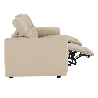 Elaine Modern Curved Performance Fabric 3 Seater Reclining Sofa