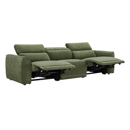 Elaine Modern Curved Performance Fabric 3 Seater Reclining Sofa