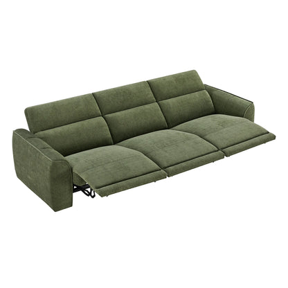 Elaine Modern Curved Performance Fabric 3 Seater Reclining Sofa