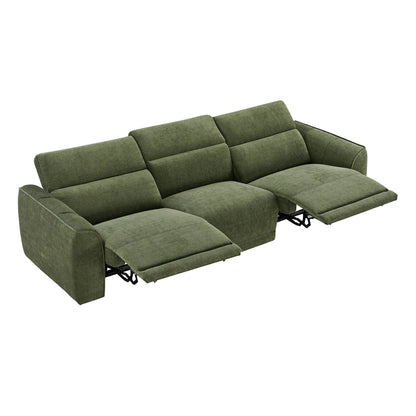 Elaine Modern Curved Performance Fabric 3 Seater Reclining Sofa