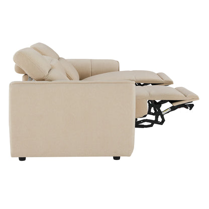 Elaine Modern Curved Performance Fabric 3 Seater Reclining Sofa