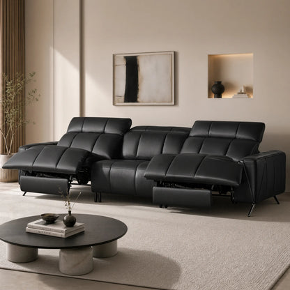 Elan Streamlined Zero Gravity Genuine Leather 3 Seater Reclining Sofa