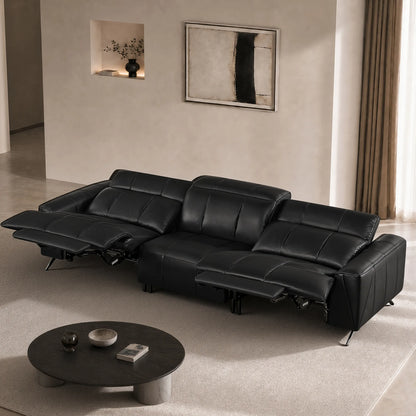 Elan Streamlined Zero Gravity Genuine Leather 3 Seater Reclining Sofa