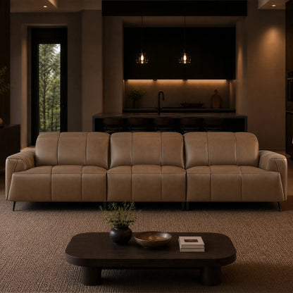 Elan Streamlined Zero Gravity Genuine Leather 3 Seater Reclining Sofa