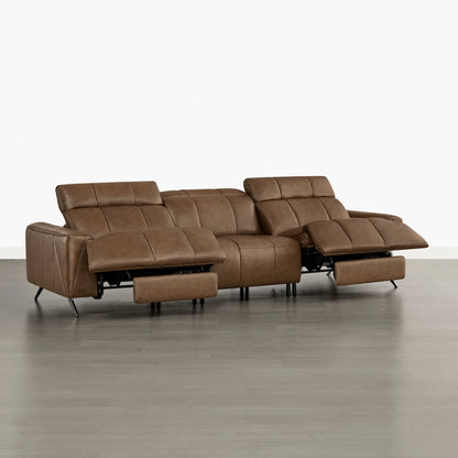 Elan Streamlined Zero Gravity Genuine Leather 3 Seater Reclining Sofa