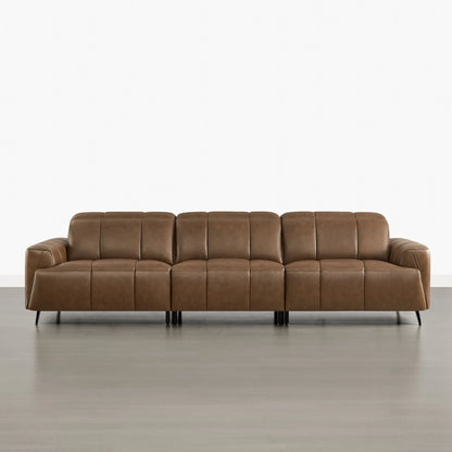Elan Streamlined Zero Gravity Genuine Leather 3 Seater Reclining Sofa