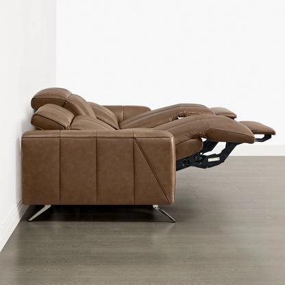 Elan Streamlined Zero Gravity Genuine Leather 3 Seater Reclining Sofa