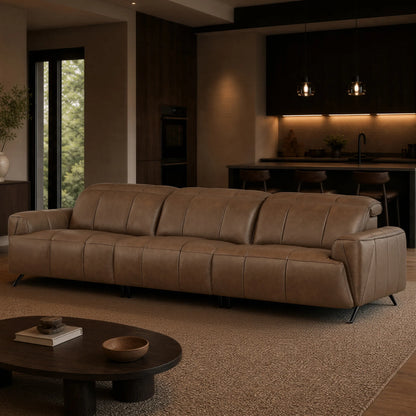 Elan Streamlined Zero Gravity Genuine Leather 3 Seater Reclining Sofa