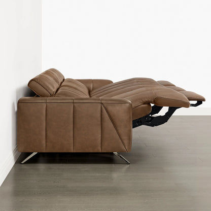 Elan Streamlined Zero Gravity Genuine Leather 3 Seater Reclining Sofa