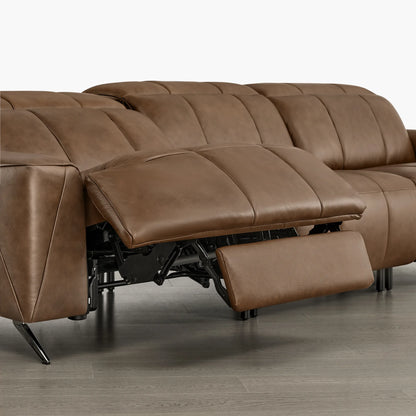 Elan Streamlined Zero Gravity Genuine Leather 3 Seater Reclining Sofa