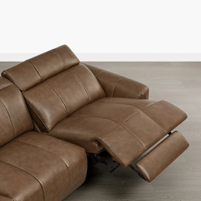 Elan Streamlined Zero Gravity Genuine Leather 3 Seater Reclining Sofa