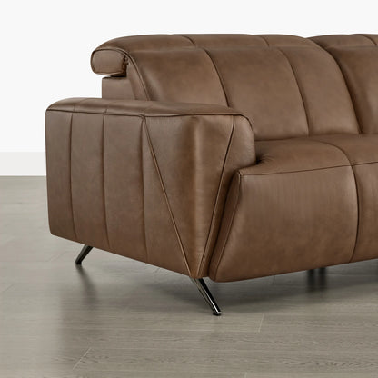 Elan Streamlined Zero Gravity Genuine Leather 3 Seater Reclining Sofa