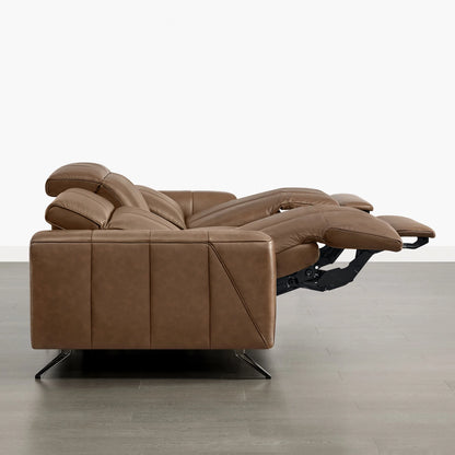 Elan Streamlined Zero Gravity Genuine Leather 3 Seater Reclining Sofa