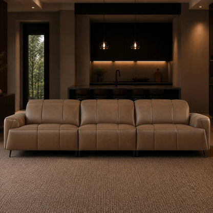 Elan Streamlined Zero Gravity Genuine Leather 3 Seater Reclining Sofa
