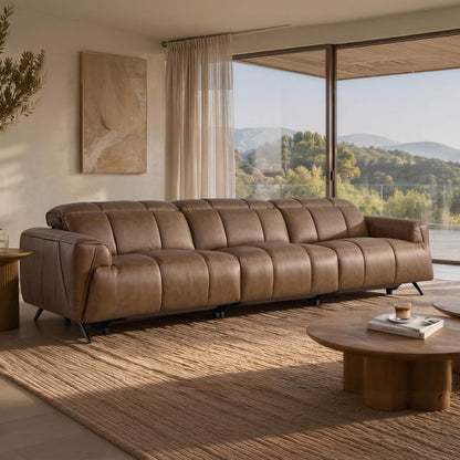 Elan Streamlined Zero Gravity Genuine Leather 3 Seater Reclining Sofa