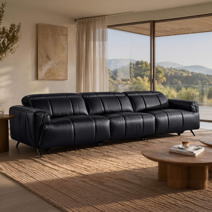 Elan Streamlined Zero Gravity Genuine Leather 3 Seater Reclining Sofa