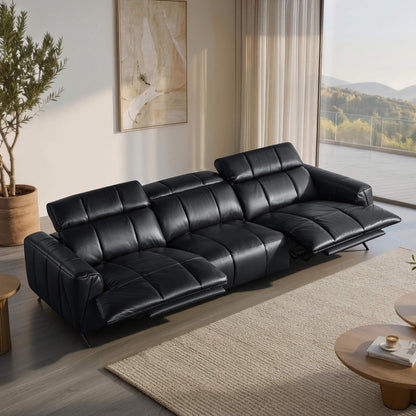Elan Streamlined Zero Gravity Genuine Leather 3 Seater Reclining Sofa