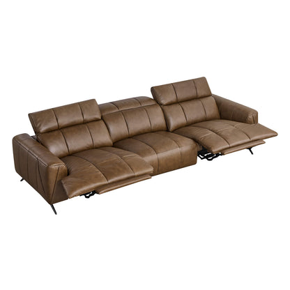 Elan Streamlined Zero Gravity Genuine Leather 3 Seater Reclining Sofa