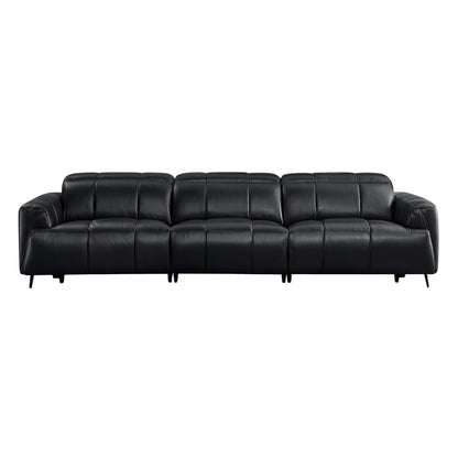 Elan Streamlined Zero Gravity Genuine Leather 3 Seater Reclining Sofa