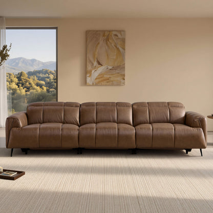 Elan Streamlined Zero Gravity Genuine Leather 3 Seater Reclining Sofa
