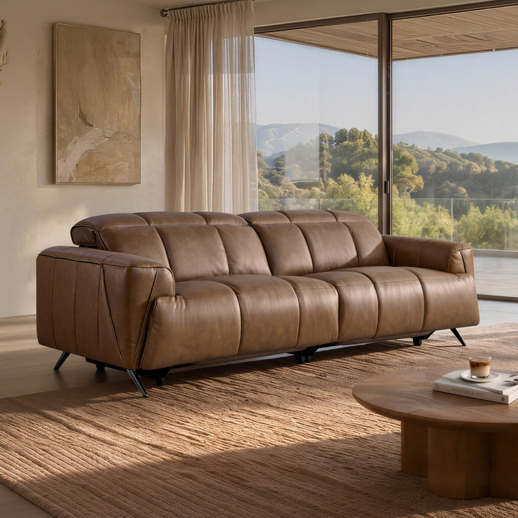 Elan Streamlined Zero Gravity Genuine Leather 2 Seater Reclining Sofa