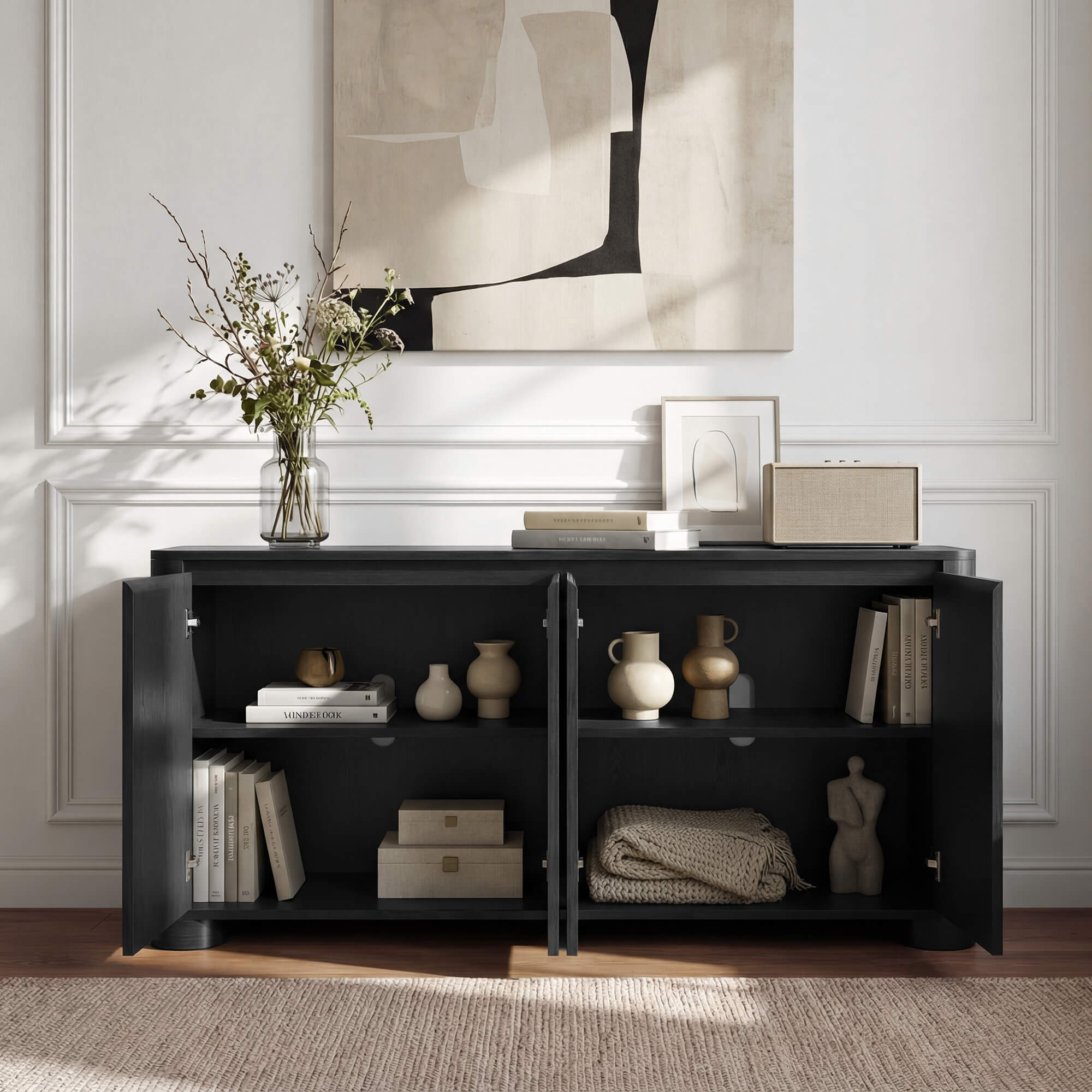 63” Elias Versatile Multi-Section Curved Sideboard