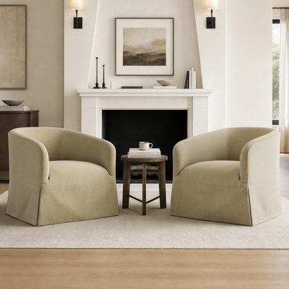 EllaGrace Slipcovered Swivel Armchair
