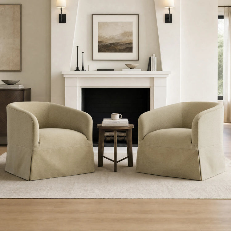 EllaGrace Slipcovered Swivel Armchair