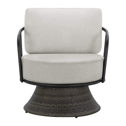 Ellie Rattan Woven Base Swivel Chair (Set of 2）