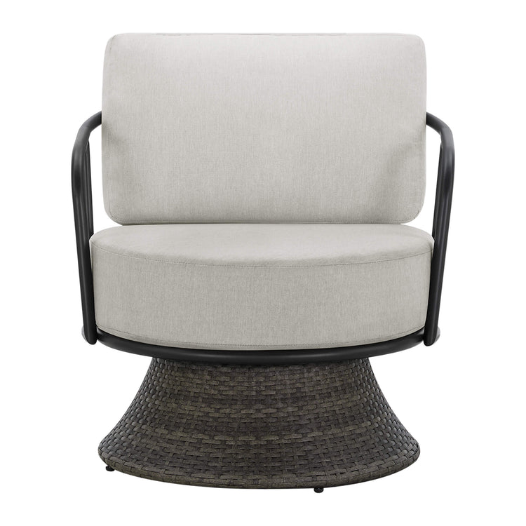 Ellie Rattan Woven Base Swivel Chair (Set of 2）