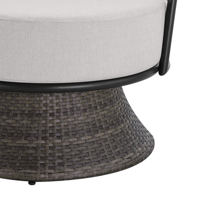 Ellie Rattan Woven Base Swivel Chair (Set of 2）