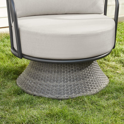 Ellie Rattan Woven Base Swivel Chair (Set of 2）