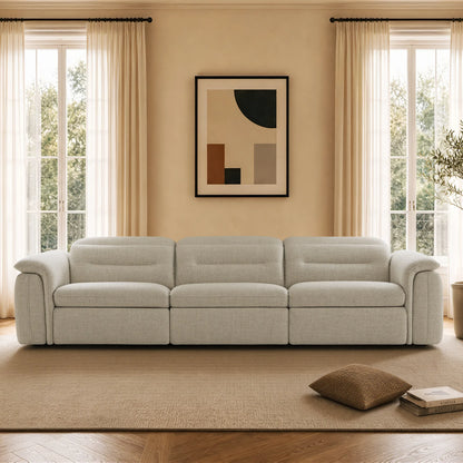 Elora Cloud-Soft Deep Lounge 3-Seater Reclining Sofa with Power Headrest