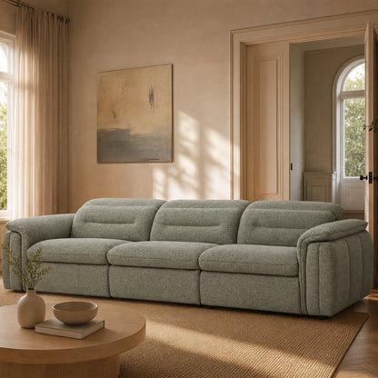 Elora Cloud-Soft Deep Lounge 3-Seater Reclining Sofa with Power Headrest