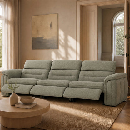 Elora Cloud-Soft Deep Lounge 3-Seater Reclining Sofa with Power Headrest