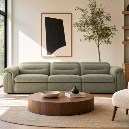 Elora Cloud-Soft Deep Lounge 3-Seater Reclining Sofa with Power Headrest