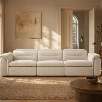 Elora Cloud-Soft Deep Lounge 3-Seater Reclining Sofa with Power Headrest