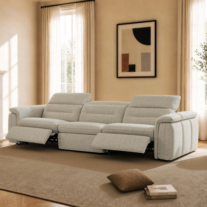 Elora Cloud-Soft Deep Lounge 3-Seater Reclining Sofa with Power Headrest