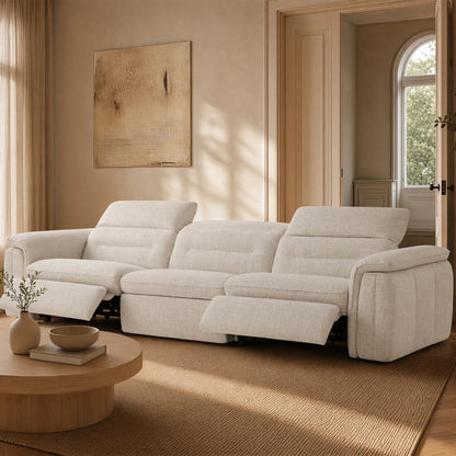Elora Cloud-Soft Deep Lounge 3-Seater Reclining Sofa with Power Headrest