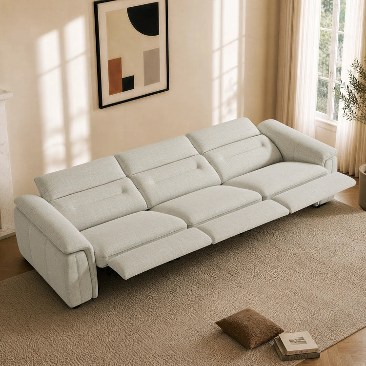 Elora Cloud-Soft Deep Lounge 3-Seater Reclining Sofa with Power Headrest